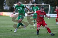 Landesliga - Saison 2024/25 - SV Manching - FSV Pfaffenhofen - Marcel Posselt (Nr.19 - SV Manching) - Hegl Simon rot Pfaffenhofen - Foto: Meyer Jürgen