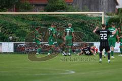 Bezirksliga - Saison 2023/2024 - SV Manching  - SV Sulzemoos - Der 0:1 Führungstreffer durch Heiß Sebastian schwarz Sulzemoos - Obermeier Thomas Torwart Manching - jubel - Foto: Meyer Jürgen