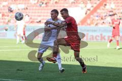 3. Liga; FC Ingolstadt 04 - SV Wehen Wiesbaden; Marcel Costly (22, FCI) Zweikampf Kampf um den Ball May Niklas (5 SVWW)