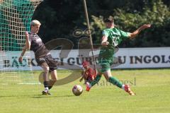 Landesliga - Saison 2024/25 - SV Manching - TSV Schwabmünchen - Cedric Sengl (Nr.16 - SV Manching) - Boyer Luca #28 schwarz Schwabmünchen
 - Foto: Meyer Jürgen