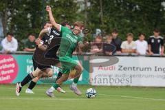 Bezirksliga - Saison 2025/26 - FC Gerolfing - TSV Gaimersheim - Timo Kraus (Nr.21 - FC Gerolfing) - Luis Friedrich (Nr.8 - TSV Gaimersheim) - Foto: Meyer Jürgen