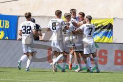 3. Liga; 1. FC Saarbrücken - FC Ingolstadt 04 - Tor Jubel Treffer Sebastian Grönning (11, FCI) Max Plath (14 FCI) Simon Lorenz (32, FCI) Lukas Fröde (34, FCI) Dennis Borkowski (7, FCI) Benjamin Kanuric (8, FCI)