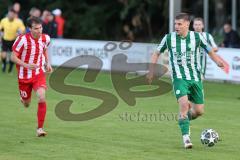 Landesliga - Saison 2025/26 - SV Manching - TSV Dachau  - Sebastian Graßl (Nr.10 - SV Manching) - Nikolaus Grotz rot Dachau - Foto: Meyer Jürgen