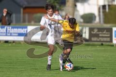 Kreisliga - Saison 2025/26- TSV Lichtenau - TSV Hohenwart - Jeton Jashari gelb Lichtenau - Dominik Mulock weiss Hohenwart - Foto: Meyer Jürgen