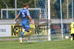 Kreisliga - Saison 2024/25- TSV Ober./Unterh.stadt - SV Hundszell-  -  Der 0:1 Führungstreffer durch Mathias Weinzierl blau Hundszell - jubel - Nils Stöver Torwart Oberh.stadt - Foto: Meyer Jürgen