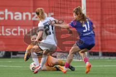 2. Bundesliga Frauen - Saison 2025/26 - FC Ingolstadt 04 Frauen - FSV Mainz - Torwart Anna-Lena Daum (Nr.22 - FC Ingolstadt Frauen I) - Leonie Haberäcker (Nr.27 - FC Ingolstadt Frauen I) - Pageler Maja blau Mainz - Foto: Meyer Jürgen