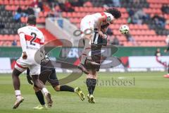 3. Liga; FC Ingolstadt 04 - VfB Stuttgart II; Zweikampf Kampf um den Ball Sebastian Grönning (11, FCI) Chase Anrie (5 VFB)