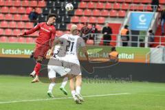 3. Liga; FC Ingolstadt 04 - SSV Ulm; Davide Sekulovic (33, FCI) Kopfball Seegert Marcel (21 Ulm)  Görlich Luis (2 Ulm)
