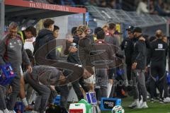 3. Liga - Saison 2026/27 - Waldhof Mannheim - FC Ingolstadt 04 - Das Siel ist aus - jubel bei Cheftrainer Achim Beierlorzer (FCI) - Max Plath (Nr.14 - FCI) - Foto: Meyer Jürgen