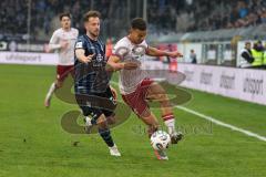 3. Liga - Saison 2025/26 - Waldhof Mannheim  -  FC Ingolstadt 04 - Lukas Klünter (Nr.24 - Waldhof Mannheim) - Marcel Costly (Nr.22 - FC Ingolstadt 04) - Foto: Meyer Jürgen