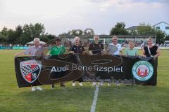 * Testspiel - 3. Liga - Saison 2025/26 - FC Ingolstadt 04 - VFB Eichstätt - Banner - Geschäftsführer Sport und Kommunikation Dietmar Beiersdorfer (FC Ingolstadt 04) - Werner Roß -  - Foto: Meyer Jürgen
