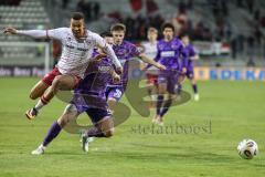 3. Liga; Erzgebirge Aue - FC Ingolstadt 04; Zweikampf Kampf um den Ball Marcel Costly (22, FCI) Malone Ryan (16 Aue)