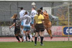 *** 2. Bundesliga Frauen - Saison 2025/26 - FC Ingolstadt 04 Frauen - VFL Bochum - Melissa Kuya -Strobel (Nr.14 - FC Ingolstadt Frauen I) - Torwart Franziska Maier (Nr.1 - FC Ingolstadt Frauen I) - Kirkby Lara blau Bochum - Foto: Meyer Jürgen