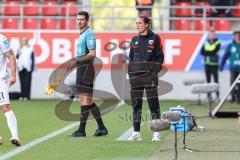 3. Liga; FC Ingolstadt 04 - SSV Ulm; an der Seitenlinie, Spielerbank Cheftrainerin Sabrina Wittmann (FCI)