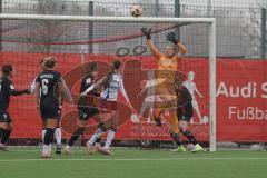 2. Bundesliga Frauen - Saison 2024/25 - FC Ingolstadt 04 Frauen - HSV - Torwart Anna-Lena Daum (Nr.22 - FCI Frauen) fällt über eigene Mitspielerin - XXXXX - Foto: Meyer Jürgen