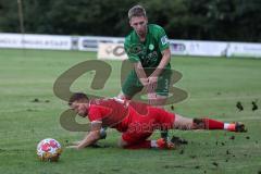 Landesliga - Saison 2024/25 - SV Manching - FSV Pfaffenhofen - Luca Oehler (Nr.3 - SV Manching) - Siebald Maximilian rot Pfaffenhofen - Foto: Meyer Jürgen