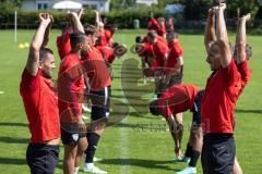 3. Liga; FC Ingolstadt 04 - Trainingslager, Allgäu, Übungen, Pascal Testroet (37, FCI) Tobias Schröck (21, FCI) Leon Guwara (6, FCI)