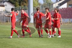 Bayernliga Nord - Saison 2023/2024 - FC Ingolstadt 04 - FC Coburg - Deer 1:0 Führungstreffer durch Leon Nuhanovic rot FCI - jubel - Foto: Meyer Jürgen