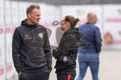 3. Liga; VfB Stuttgart 2 - FC Ingolstadt 04; vor dem Spiel Cheftrainer Markus Fiedler (VfB) Cheftrainerin Sabrina Wittmann (FCI)