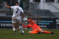 Bezirksliga - Saison 2025/26 - FC Gerolfing - DJK München - Torwart Michael Oblinger (Nr.1 - FC Gerolfing) - Berkan Altug weiss München - Foto: Meyer Jürgen