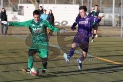 Freundschaftsspiel - Saison 2025/26- TSV Gaimersheim - VFR Neuburg - Nikolai Krzyzanowski lila Neuburg - Torwart Sebastian Hirschbeck (Nr.1 - TSV Gaimersheim) - Foto: Meyer Jürgen