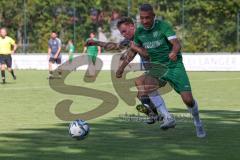 Bezirksliga - Saison 2024/25 - FC Gerolfing - SpVgg Feldmoching - Stefan Hoffmann (Nr.8 - FC Gerolfing) - Dino Tadic grau Feldmoching - Foto: Meyer Jürgen