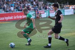 Bezirksliga - Saison 2025/26 - FC Gerolfing - TSV Rohrbach - Lukas Achhammer (Nr.9 - FC Gerolfing) - Thomas Hammerschmid schwarz Rohrbach - Foto: Meyer Jürgen