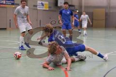 Hallenturnier Ingolstadt Nord - Saison 2024/25 - SV Pulling - SV Oberstimm - Franz Ebner grau Pulling - Tobias Vollnhals blau Oberstimm - Foto: Meyer Jürgen