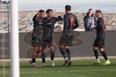 3. Liga - Saison 2025/26 - Hansa Rostock - FC Ingolstadt 04  -  Der 0:1 Führungstreffer durch - Marcel Costly (Nr.22 - FCI) jubel - - XXXXX - Foto: Meyer Jürgen