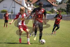 A-Junioren Bundesliga  - Saison 2026/27 - A-Junioren - FC Ingolstadt 04 - Jahn Regensburg - Maximilian Dobler weiss Regensburg - Elom Apemegno rot FCI - Foto: Meyer Jürgen