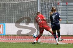 DFB - Pokal Frauen 1. Runde - Saison 2023/2024 - FC Ingolstadt 04 - FC Carl Zeiss Jena - Der 0:2 Führungstreffer durch Melina Reuter blau Jena - jubel - Lisa Ebert (Nr.10 - FCI Frauen) - Foto: Meyer Jürgen