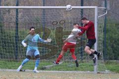 Bezirksliga - Saison 2024/25 - FC Fatih Ingolstadt - SpVgg Kammerberg - Torwart Marco Ernhofer (Nr.22 - FC Fatih) - Florian Machl rot Kammerberg - Eduard Hardok (Nr.3 - FC Fatih) - Foto: Meyer Jürgen