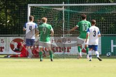 Bezirksliga - Saison 2024/25 - FC Gerolfing - TSV Rohrbach - Der 1:0 Führungstreffer durch Philipp Haunschild (Nr.12 - FC Gerolfing) - jubel - Marco Ziegelmeier Torwart Rohrbach - Niklas Nissl (Nr.10 - FC Gerolfing) - Foto: Meyer Jürgen