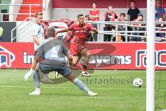 3. Liga; FC Ingolstadt 04 - FC Hansa Rostock; Torchance verpasst Marcel Costly (22, FCI) Torwart Uphoff Benjamin (1 HR)  Carstens Florian (17 HR)