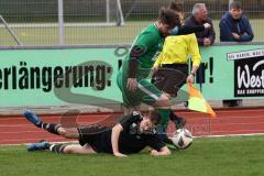 Kreisliga - Saison 2022/2023 - DJK Ingolstadt - SV Manching U23 - Alexander Zielinski grün Manching - Ostap Nechaj schwarz DJK Ing. - Foto: Meyer Jürgen