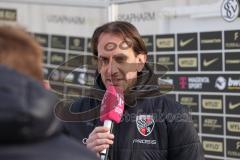3.Liga - Saison 2022/2023 - SV 07 Elversberg - FC Ingolstadt 04 - Cheftrainer Rüdiger Rehm (FCI) im Interview mit Magenta TV - - Foto: Meyer Jürgen