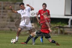 A-Junioren - DFB Pokal  - Saison 2024/25 - A-Junioren - FC Ingolstadt 04 - Hannover 96 - Berk Baran weiss FCI - Lange Anton rot Hannover - Foto: Meyer Jürgen