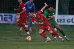 Landesliga - Saison 2024/25 - SV Manching - FSV Pfaffenhofen - Michael Senger rot Pfaffenhofen - Daniel Spies (Nr.22 - SV Manching) - Foto: Meyer Jürgen