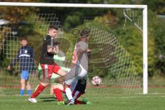 Kreisklasse - Saison 2024/25- TSV Gaimersheim II - SV Buxheim-  - Jordan Frey weiss Buxheim mit einer Torchance - Sebastian Hirschbeck Torwart Gaimersheim - Foto: Meyer Jürgen