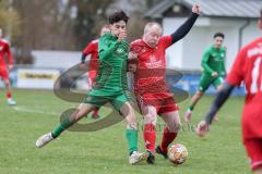 A-Klasse -  Saison 2025/26- TSV Baar/Ebenhausen - SV Manching II - Edoardo Malka grün Manching - Dominik Burghardt rot Ebenhausen - Foto: Meyer Jürgen