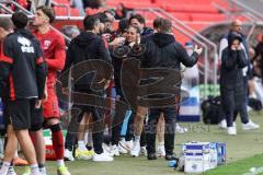 3. Liga; FC Ingolstadt 04 - SSV Ulm; Sieg Jubel Freude Cheftrainerin Sabrina Wittmann (FCI) mit Co-Trainer Ilia Gurev (FCI)