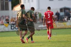 Toto - Pokal - Saison 2024/25 - TSV Lohr - FC Ingolstadt 04 - Micah Ham (Nr.31 - FCI) - Ognjen Drakulic (Nr.30 - FCI) jubel - Foto: Meyer Jürgen