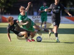 * Testspiel - Saison 2026/27 - FC Gerolfing - SV Manching-  - Lukas Achhammer (Nr.9 - FC Gerolfing) - Timo Jung (Nr.21 - SV Manching) links - Daniel Schweiger (Nr.11 - SV Manching) rechts- Foto: Meyer Jürgen