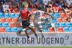 3. Liga; SpVgg Unterhaching - FC Ingolstadt 04; Zweikampf Kampf um den Ball Bryang Kayo (48, FCI) Kügel Julian (9 SpVgg)