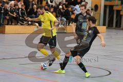 Lotto Bayern Hallencup - Lindenkreuzhalle Saison 2024/25 - FC Hitzhofen - DJK München - Maik Wnendt gelb Hitzhofen - Ben Puta schwarz München - Foto: Meyer Jürgen