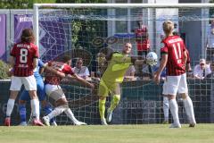 Toto-Pokal; Finale; FV Illertissen - FC Ingolstadt 04; Torwart Marius Funk (1, FCI) rettet den Ball Torchance Marcel Costly (22, FCI) Tim Civeja (8, FCI) Tobias Bech (11, FCI)