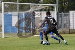 Bayernliga Nord - Saison 2024/25 - FC Ingolstadt 04 II - TSV Karlburg - Jason Osei Tutu (Nr.11 - FCI U21) - Leon Zwickl Torwart Karlburg - XXXXX - Foto: Meyer Jürgen