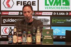 3. Liga - Saison 2026/27 - SC Preussen Münster - FC Ingolstadt 04 - Cheftrainerin Sabrina Wittmann (FCI) bei der Pressekonferenz nach dem Spiel - XXXXX - Foto: Meyer Jürgen