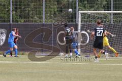 Bayernliga Nord - Saison 2024/25 - FC Ingolstadt 04 II - FC Münchberg - Micah Ham (Nr.25 - FCI U21) - Kaschel Christoph blau Münchberg - Jason Osei Tutu (Nr.11 - FCI U21) - Hackenberg Niklas blau Münchberg - Foto: Meyer Jürgen