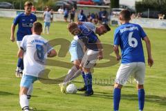 Kreisklasse - Saison 2024/25- TSV Großmehring - SV Oberstimm - Nico Zirngibl weiss Oberstimm  - Maximilian Samweber blau Großmehring - Foto: Meyer Jürgen